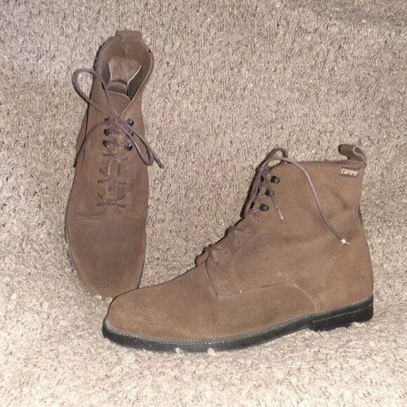 CAMPER-OLD BACHELOR'S CLUB-Incaland-Brown Suede Lace Booties-Sz 37-Near Mint-HTF - Picture 1 of 7